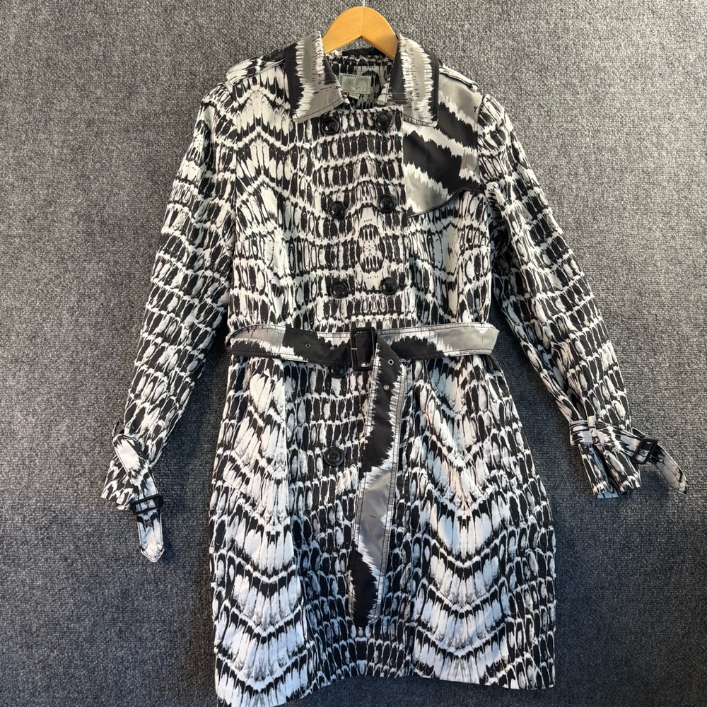 Alberto Makali Black and Gray Trench Coat